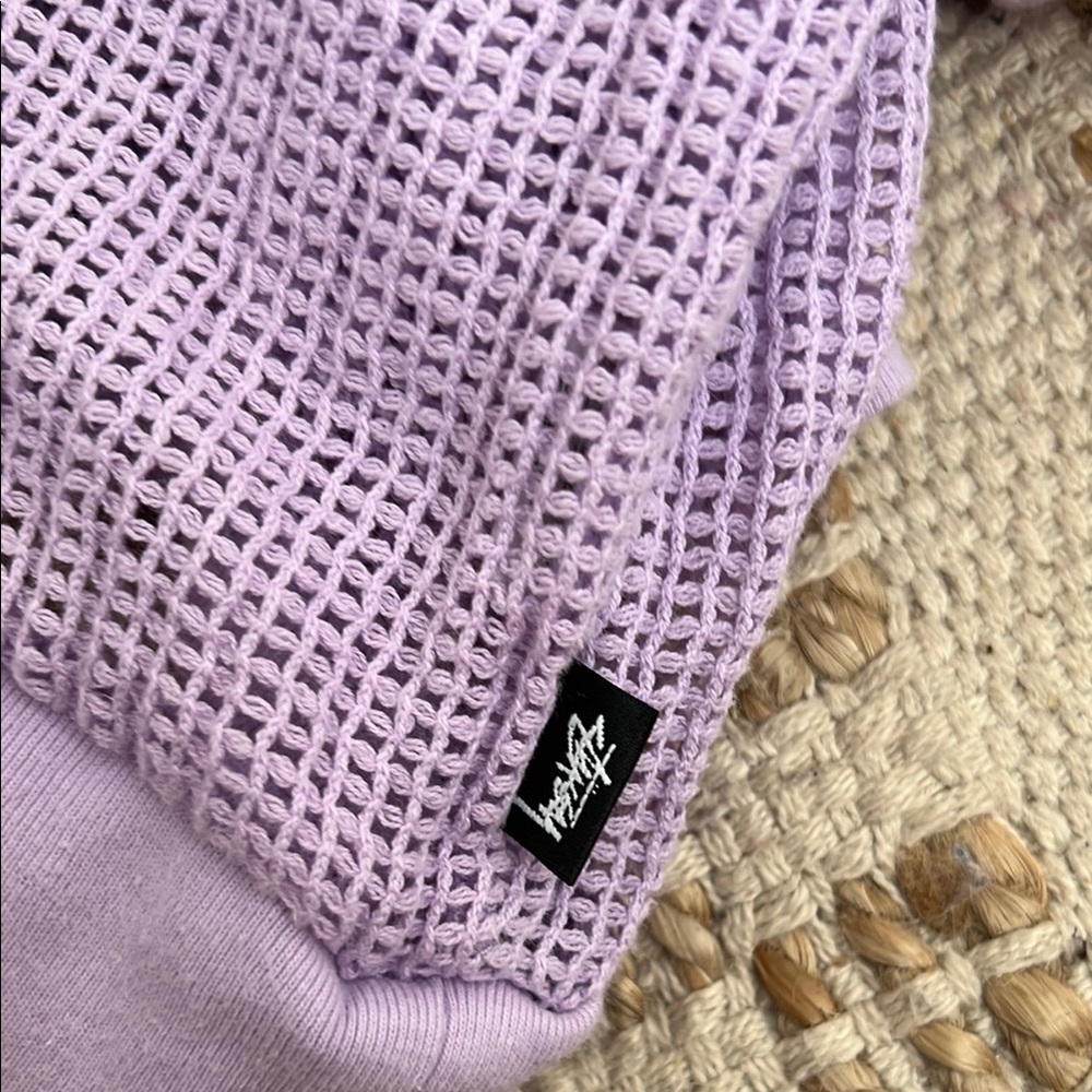Stussy Cotton Mesh Crew Lilac Top - Picture 6 of 6